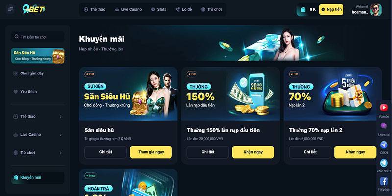 Cách Nhận Khuyến Mãi 9bet