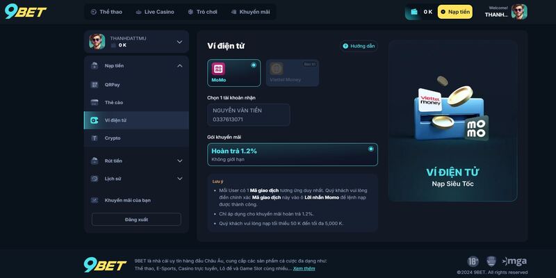 Giao Dịch Tại 9Bet